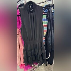 Black Sleeveless Ruffled Dress